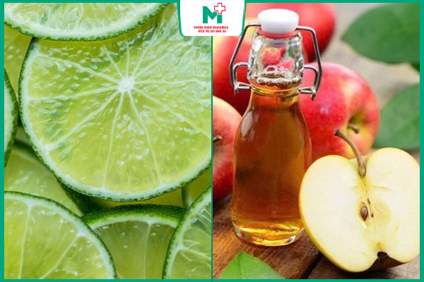 chanh và giấm táo